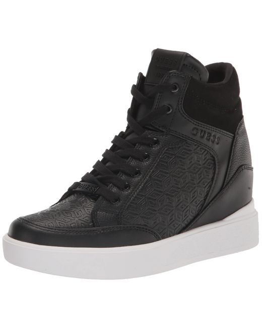 Guess Black Blairin Logo Hidden Wedge Lace-up Sneakers