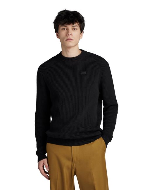 G-Star RAW Black Pullover Knitted Sweater for men