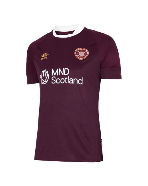 Umbro Purple Hearts Fc 2022-2023 Heart Of Midlothian Home Football Shirt 2022-2023 Small Maroon for men