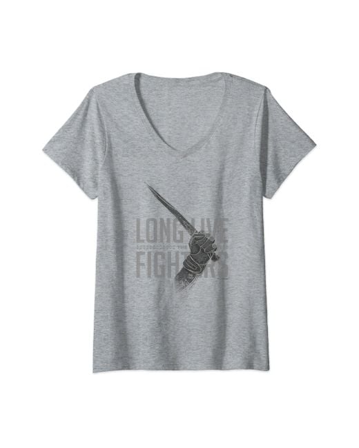 Dune Gray Part Two Long Live The Fighters Distressed Chest Poster V-neck T-shirt