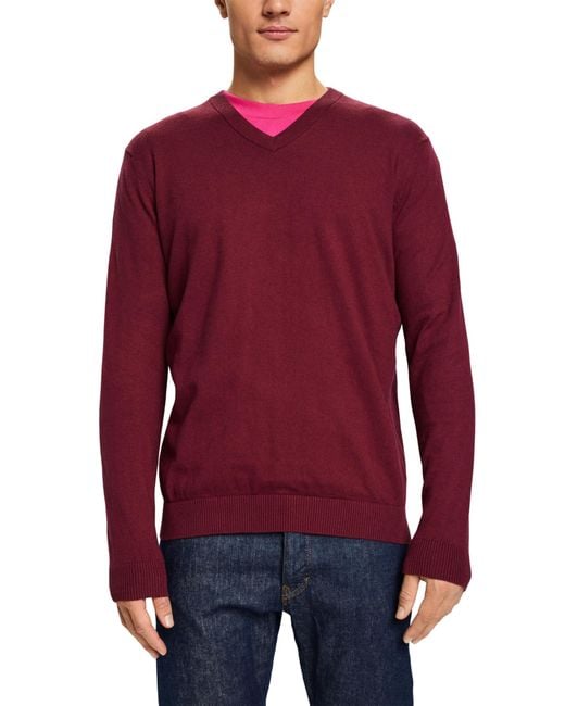 Esprit Red 103ee2i326 Pullover Sweater for men