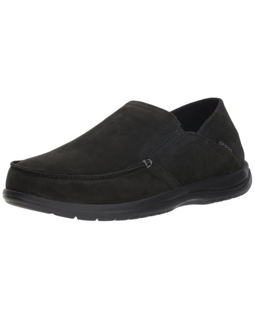 CROCSTM Black Santa Cruz Convertible Leather Slip-on Loafer Flat for men