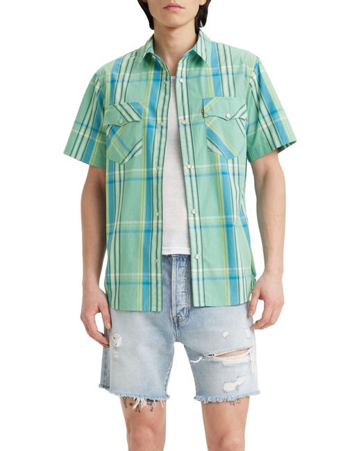 Ss Relaxed Fit Western Chemise Waab Plaid Wasabi XS Levi's pour homme en coloris Blue