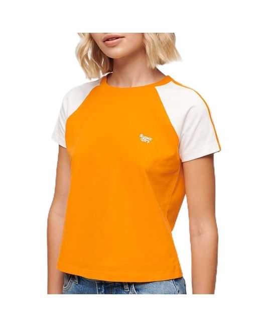Superdry Essential Logo Slub Retro Short Sleeve T-shirt S Orange