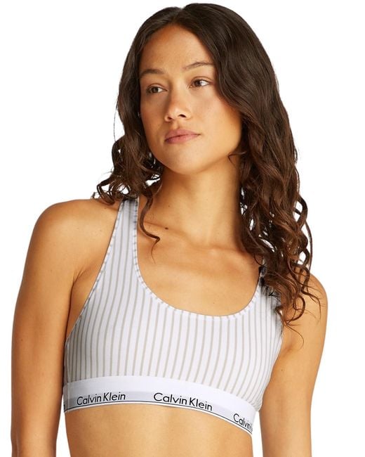 Calvin Klein Ongelinde Bralette Voor in het White