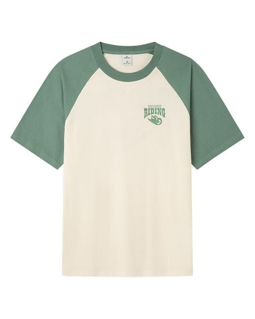 Bronco Riding RANGLAN SS Graphic T-Shirt. 100% BCI Cotton Camiseta De Algodón Springfield de hombre de color Green