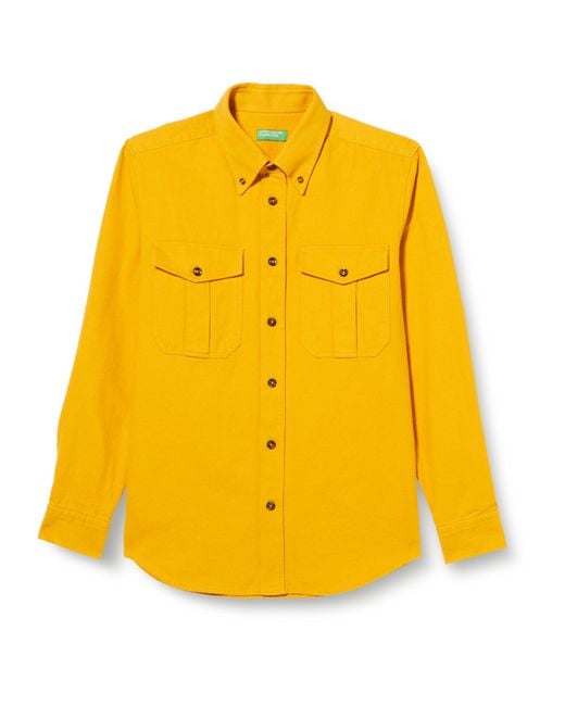 Benetton Yellow Shirt 52uruq03v for men