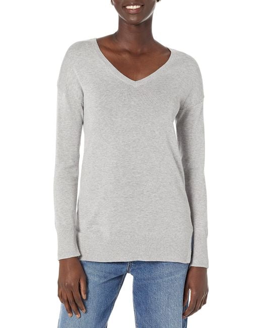 Amazon Essentials Gray Tunika/Sweatshirt mit V-Ausschnitt