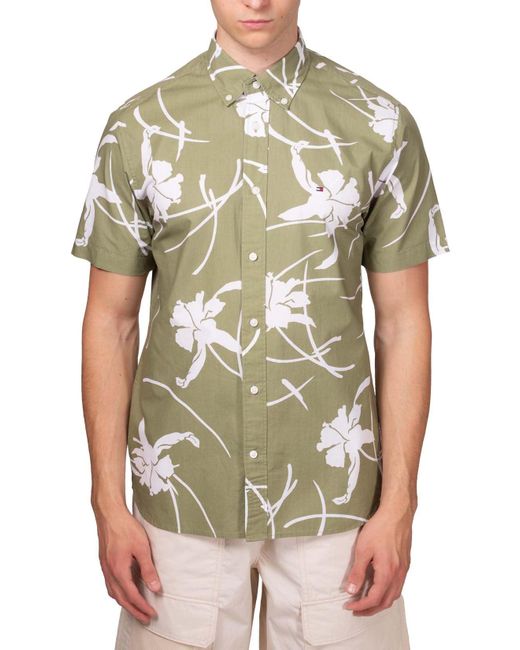 Tommy Hilfiger Hemd Met Tropische All-overprint in het Green voor heren
