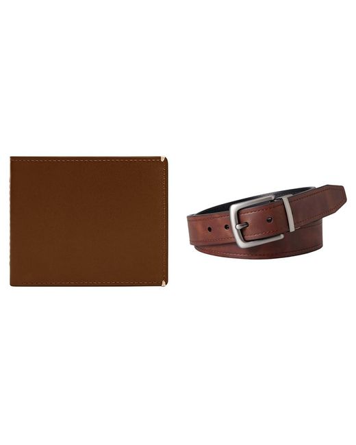 Uomo Westover Portafoglio in pelle marrone e cintura Parker di Fossil in Brown da Uomo