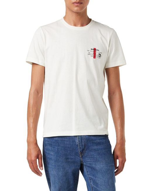 DIESEL White Umlt-diegos T-shirt for men