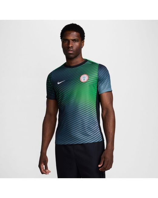 Nike Nigeria Academy Pro Dri-Fit Warming-Uptop Met Korte Mouwen Voor in het Green voor heren