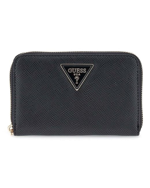 Guess Portemonnee Laurel Ii Slg Medium Zip Around Wallet Black Zwart