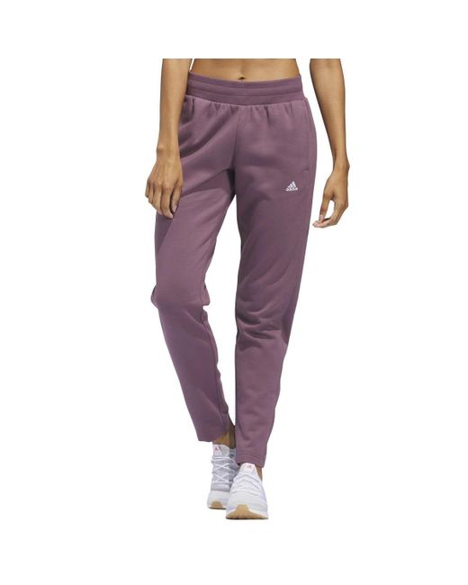 Adidas Purple 's Relaxed Fit Tapered Legs Fleece Pant