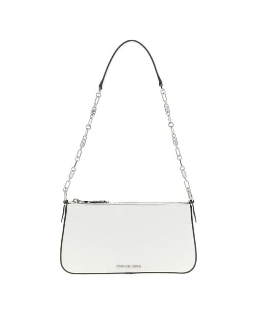 32H3S8EW6L-085 MD CHAIN POUCHETTE Donna OPTIC WHITE Taglia TU di Michael Kors