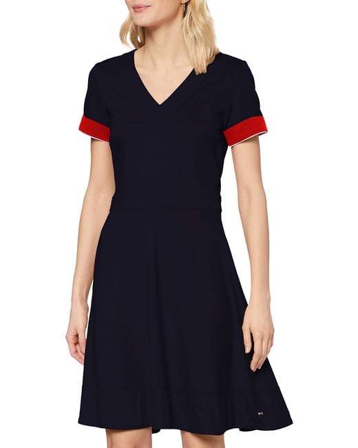 | Fit&Flare Rot Punto Ss DE Hilfiger Kleid Lyst in Dress Tommy