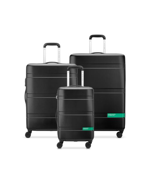 Benetton Black Now Hardside Luggage With Spinner Wheels