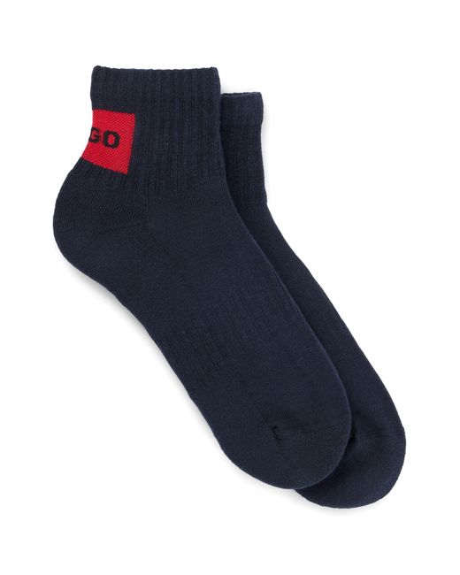 HUGO Blue 2p Sh Rib Label Cc Short Socks for men