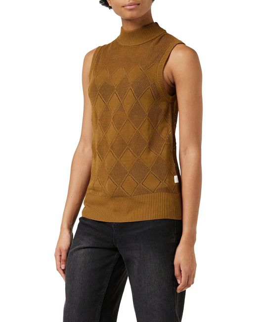 Pointelle Mock Knitted Sweater di G-Star RAW in Brown