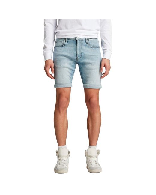 G-Star RAW Blue 3301 Slim Shorts for men