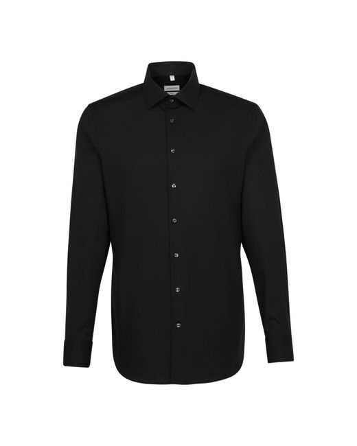 Esprit Hemd - Extra Slim Fit - Bügelfrei - Kent-Kragen - Langarm - Patch - 100% Baumwolle in Black für Herren