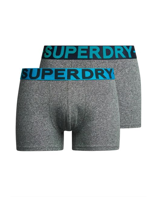 Superdry Blue Trunk Double Pack Boxer Shorts for men