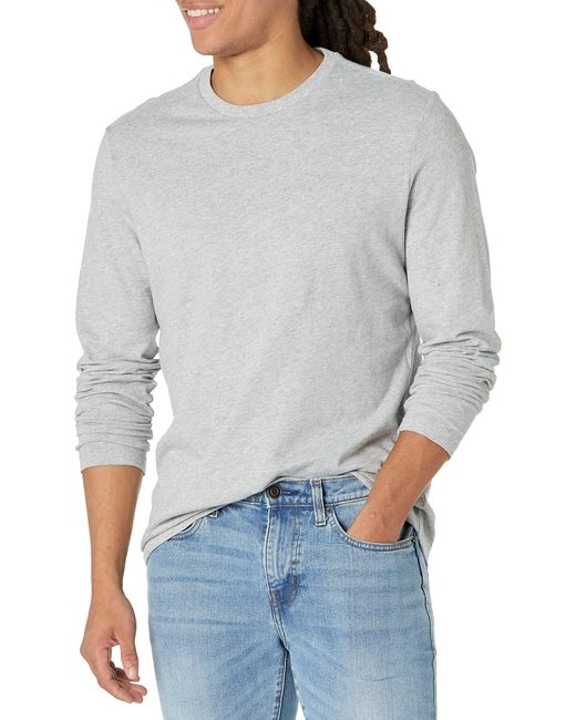 Amazon Essentials T-shirt Met Lange Mouwen Voor ,lichtgrijs Hei,3xl-4xl in het Gray voor heren