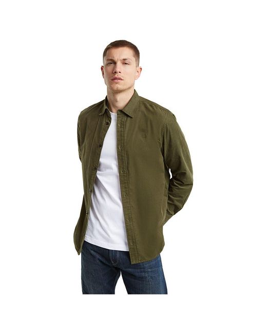 G-Star Clean Regular Shirt Met Lange Mouwen in het Green voor heren