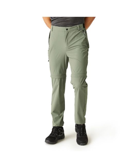 Pantaloni da Viaggio Leggeri da Uomo ripiegabili con Zip di Regatta in Green da Uomo