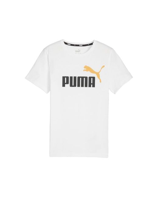 T-shirt avec logo ESS S S pour homme PUMA pour homme en coloris White
