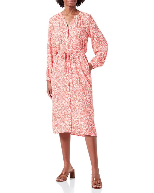 S.oliver Pink 2145184 Midi Kleid mit Allover Muster