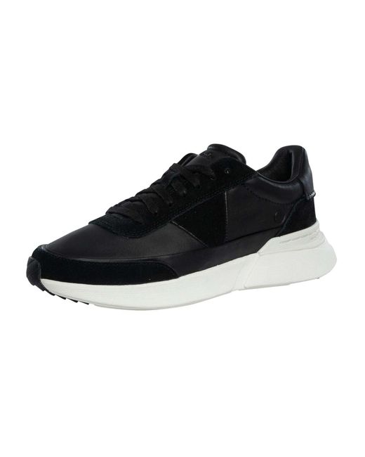 Clarks Black Craft Pace Leather Trainers for men