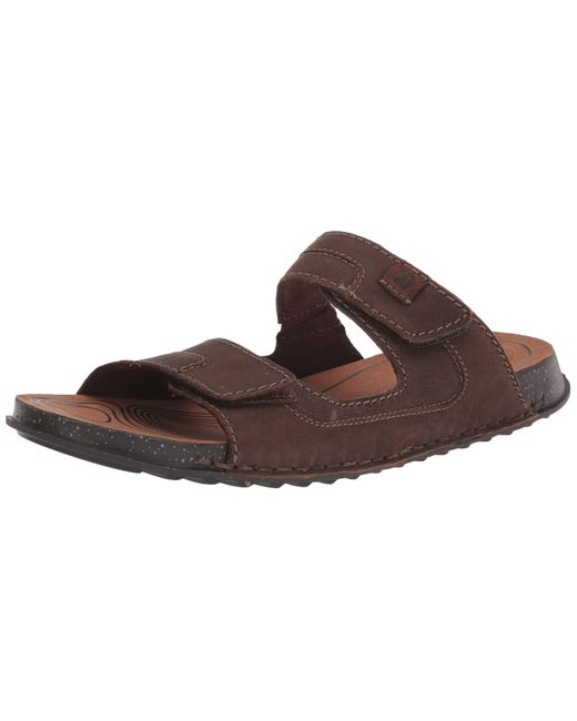 Clarks Leather Crestview Easy Flat Sandal in Dark Brown Leather (Brown) - Save 26% | Lyst