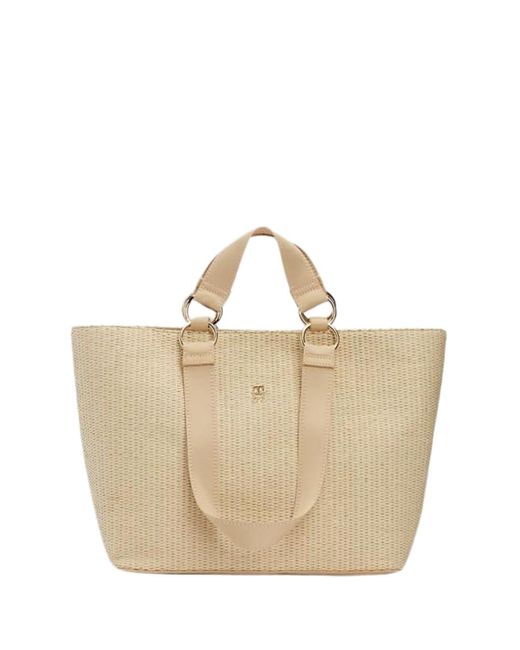 Tommy Hilfiger City Mono Tote Basket Bag Shopper Shoulder Bag Natural