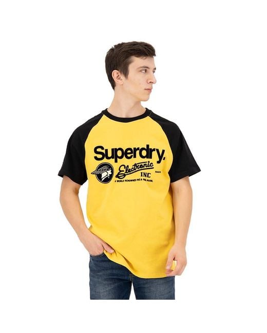 Superdry Vintage Core T-Shirt mit Logo und Raglanärmeln Pigment Gelb L in Yellow für Herren