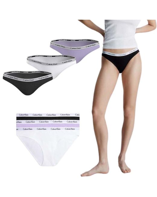 Calvin Klein Multicolor 3er Pack Slips Bikini Form Baumwolle mit Stretch