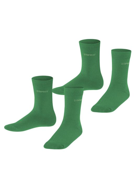 Esprit Kind Sokken Foot Logo 2-pack K So Katoen Eenkleurig Multipack 2 Paar in het Green