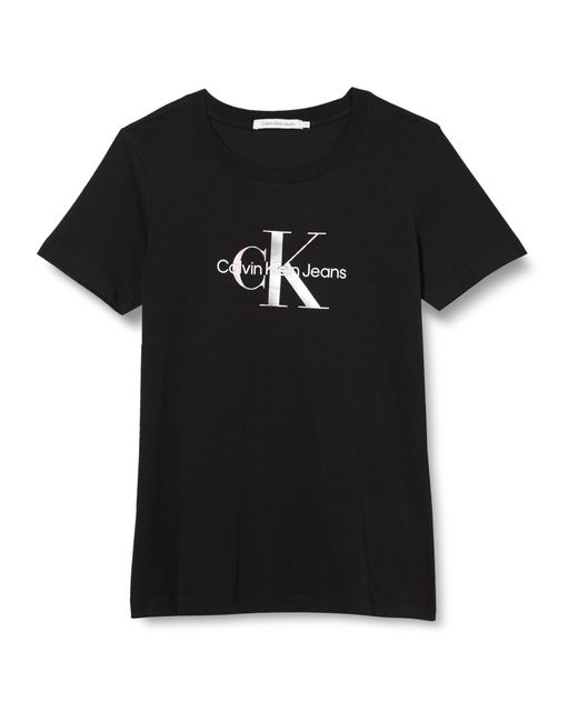 Calvin Klein Jeans Plus Diffuus Monologo Tee S/s T-shirts Voor in het Black