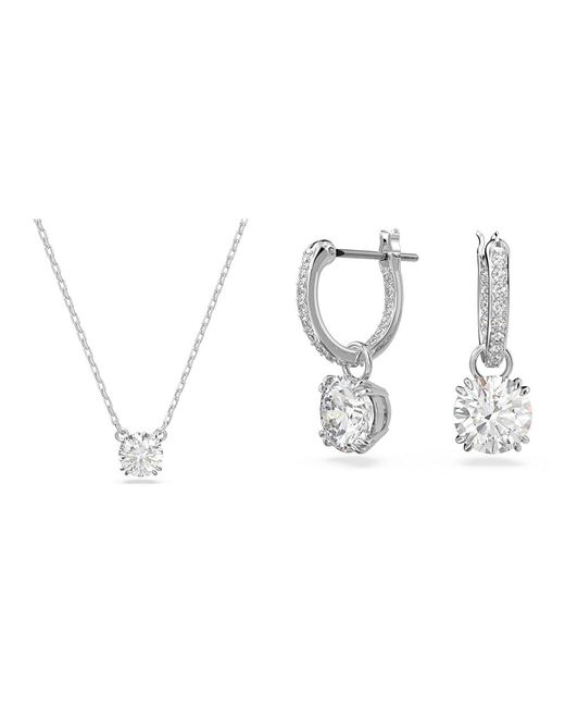 Imber Collection Collier & Boucles d'oreilles Swarovski en coloris White