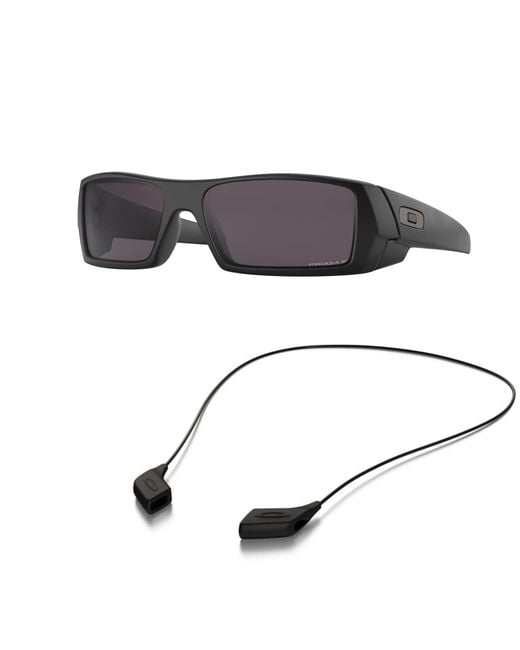 Oakley Metallic Sunglasses Bundle: Oo 9014 901442 Matte Black Accessory Shiny Black Leash Kit for men