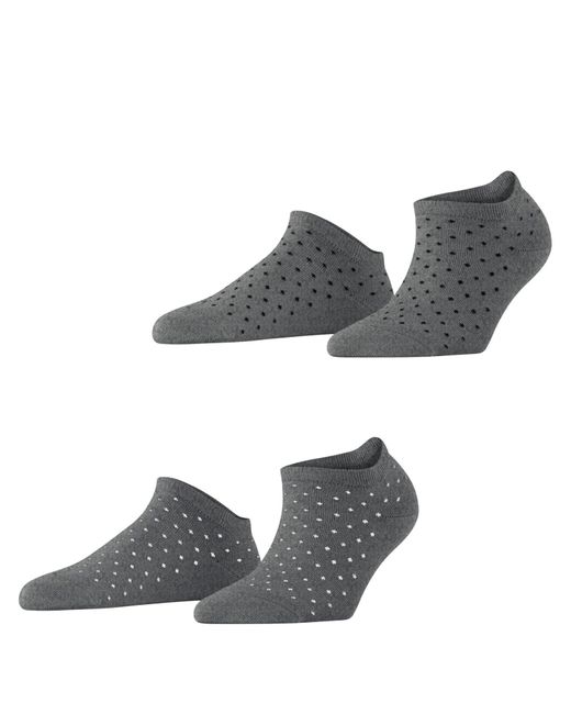 Esprit Gray Fine Dot 2-pack W Sn Cotton Short Patterned 2 Pairs Sneaker Socks