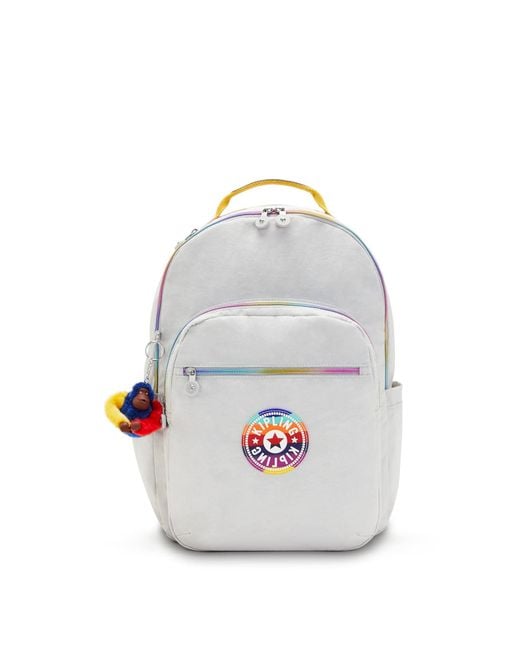 Kipling White Seoul Large Printed 15" Laptop Backpack
