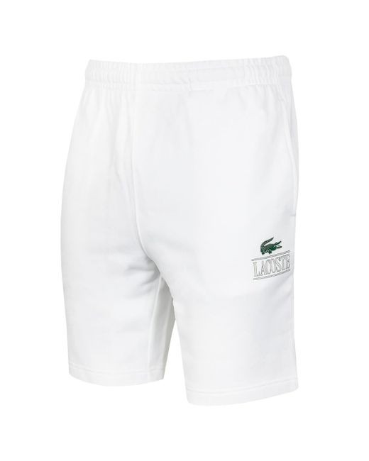 Lacoste Fleeceshorts Kordelzug und Kroko-Logo - Weiß in White für Herren