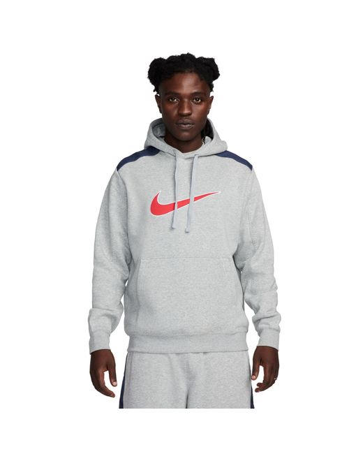 Nike Hooded Long Sleeve Top M Nsw Sp Flc Hoodie Bb in het Gray voor heren