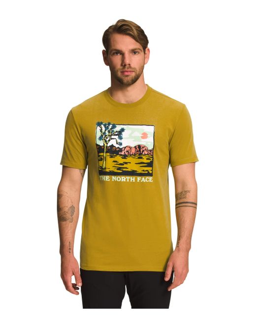 The North Face Yellow Short Sleeve Graphic Injection Tee for men