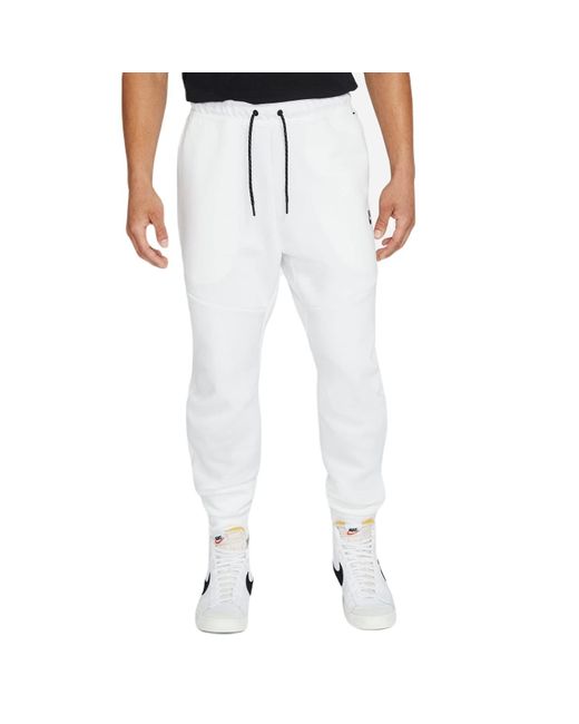 Nike M Nsw Tch Flc JGGR Sportbroek in het White voor heren