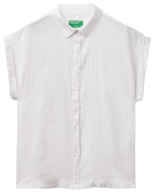 Benetton White 5bmldq06v Shirt