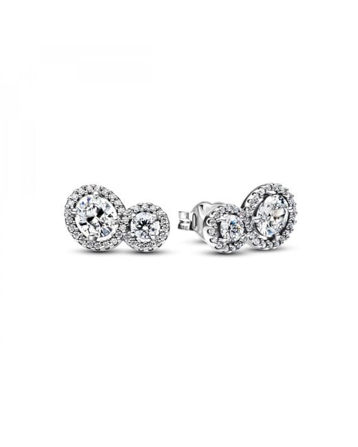 Pandora White Pandpra 293774c01 Timeless Cuddly Radiant Wreath Earrings Sterling Silver With Zirconia