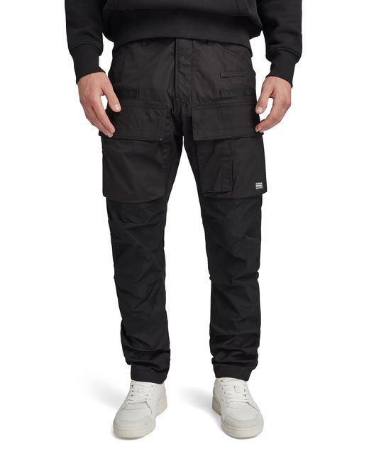 Pantalones 3D Regular Tapered Cargo Para Hombre G-Star RAW de hombre de color Black