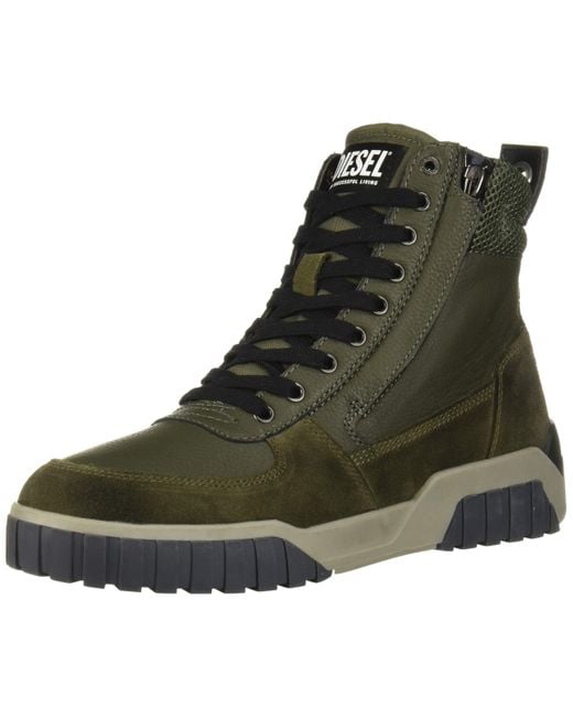DIESEL Le S-rua Mid Sneaker in Green 